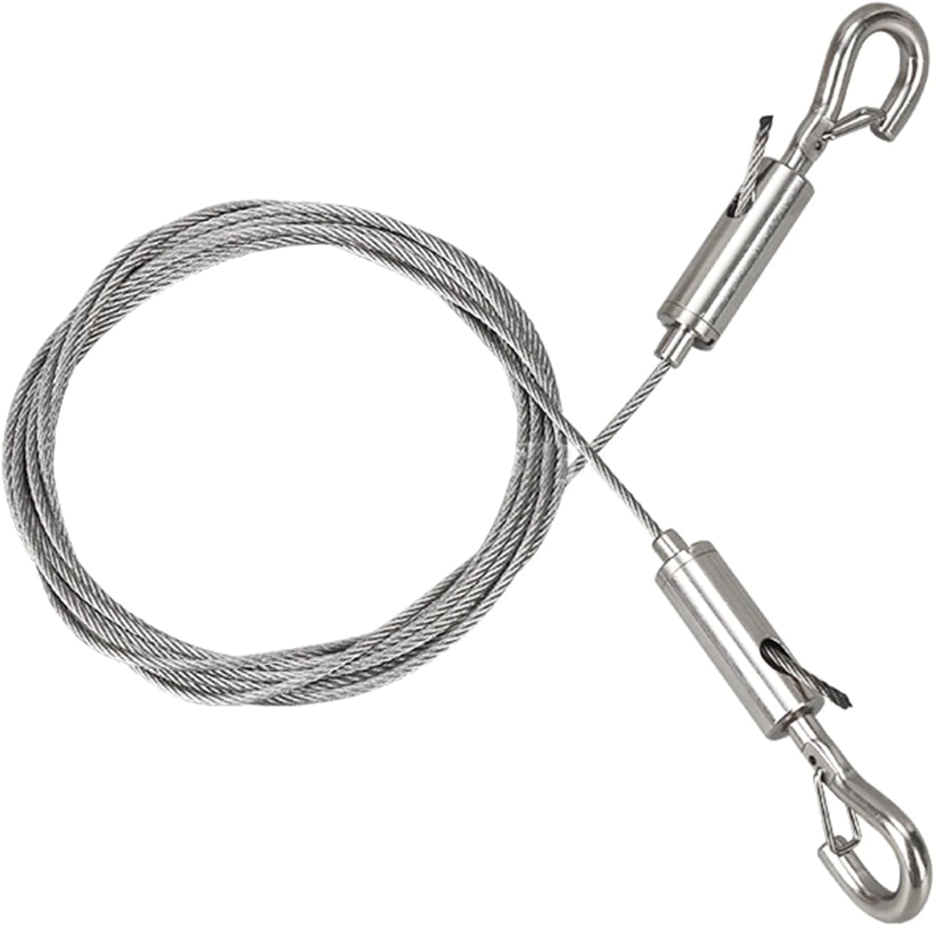 2PCS Adjustable Picture Hanging Wire Stainless Steel Heavy Duty Wire Rope Hanging Hardware Rope Up to 66 lbs Stainless Steel Rope Adjustable Image Resistant