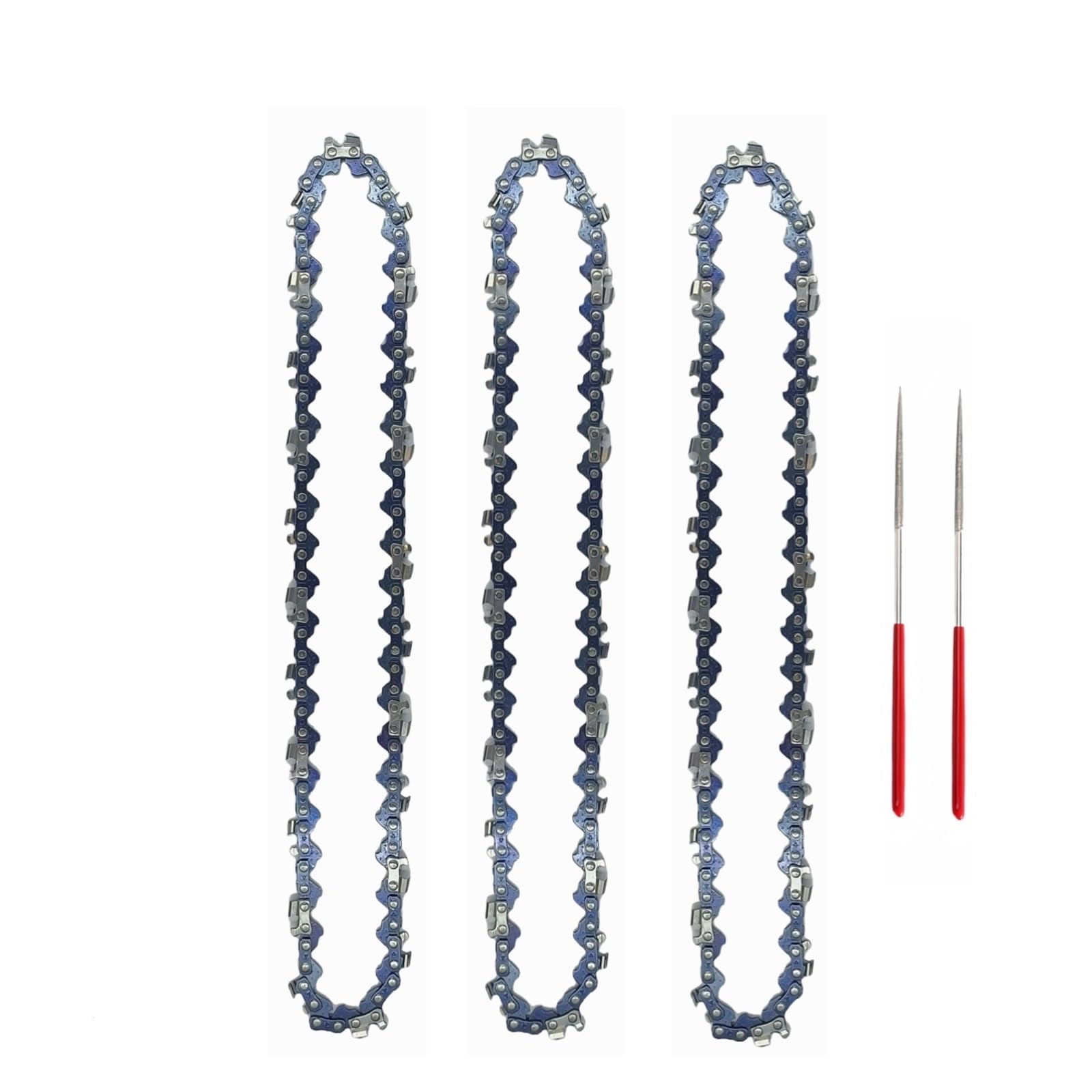 ZHLWei 8Inch Mini Steel Chainsaw Set 1/4" Pitch Semi Chisel Chains 47 Drive Links .043" Gauge Chains Wood Cutting Parts for Electric Saw