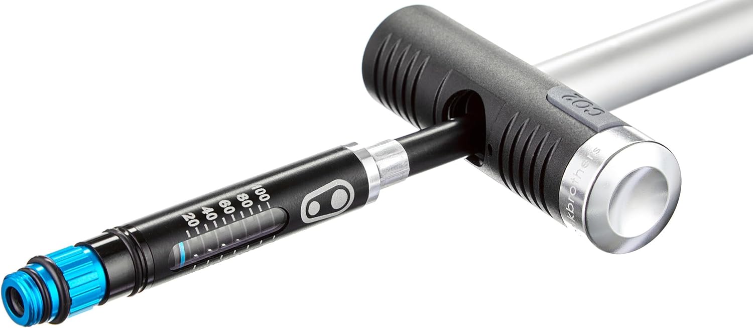 Klic Hand Pump w/Gauge - High Volume/High Pressure, Co2, Portable, Lightweight Bike Hand Pump for Presta and Schrader Valve