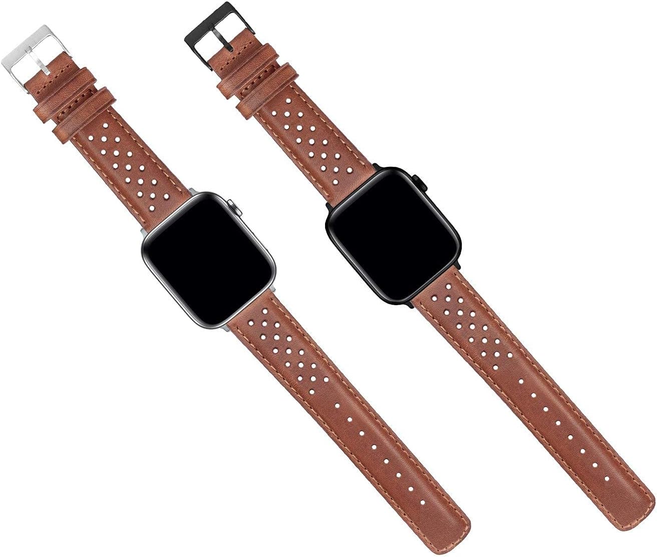 BARTON WATCH BANDS - Horween Leather Watch Bands Compatible with Apple Watch Models - 1, 2, 3, 4, 5, 6, 7, 8, 9, 10, SE, Ultra & Ultra 2