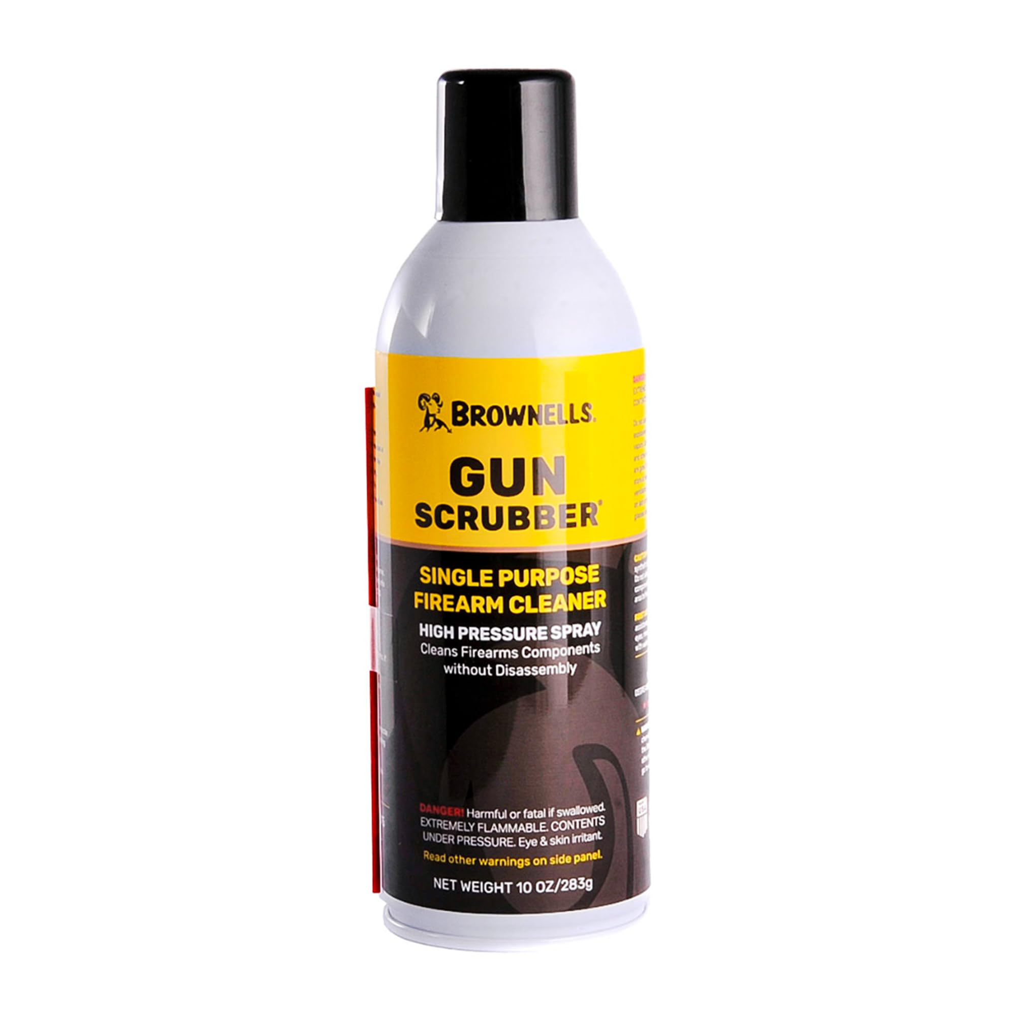 Brownells Gun Scrubber Cleaner Spray, High-Pressure Firearm Cleaning Solvent, Dirt, Oil, and Carbon Remover for Rifles, Pistols, Shotguns, and Air Guns, 10 oz. (283g)