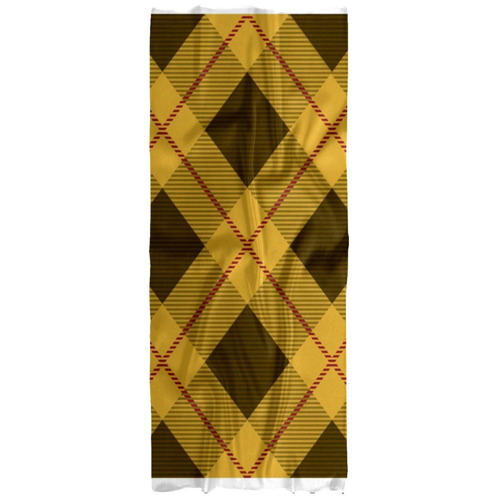 Scarf for Women Lightweight Spring Fall Winter Scarves Shawl Wraps Tartan Plaid Coffee Yellow Cross Pattern