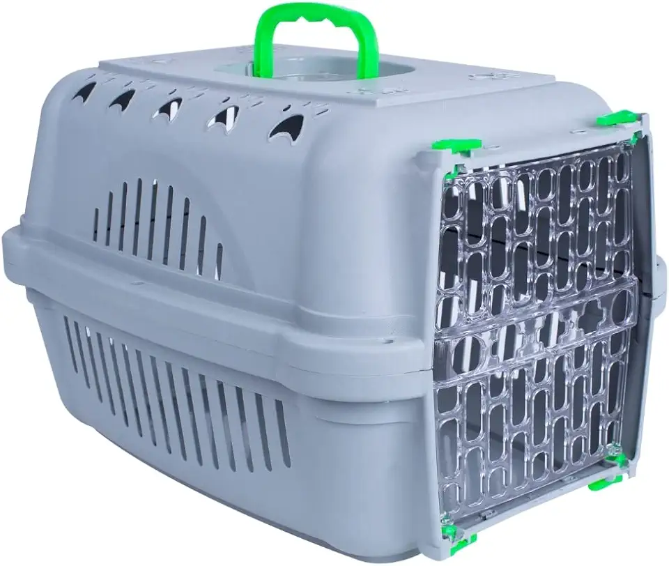 Caixa de Transporte para Cachorros e Gatos N.2 Neon Verde, Transporte Pet Falcon