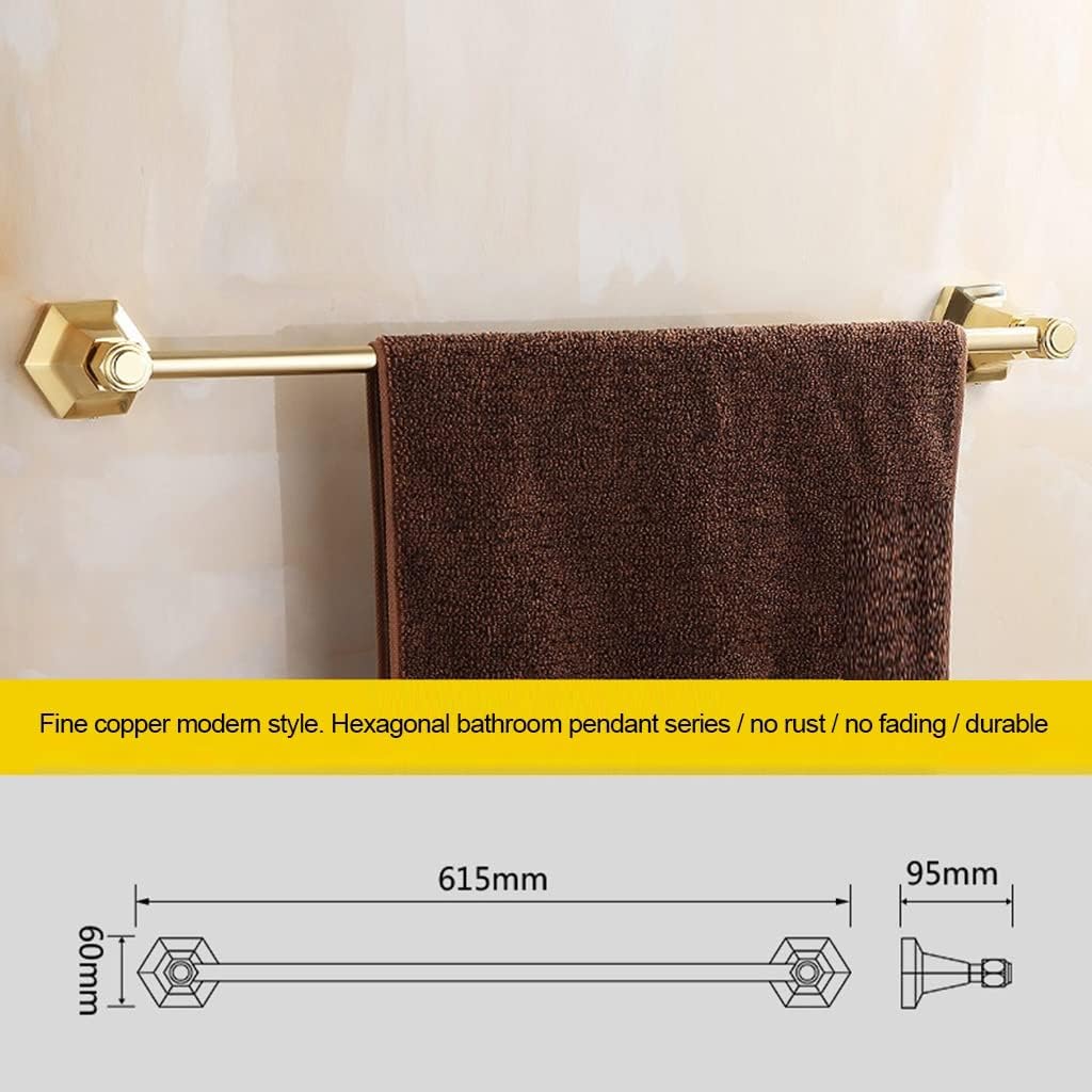 Luxurious Bathroom Shelf Organizer Towel Holder Rack Golden Copper Storage Hardware Pole