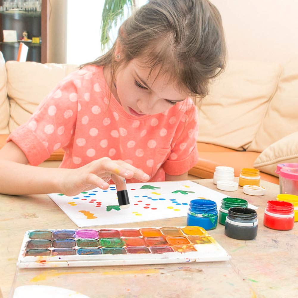 Cryfokt 1000 Piezas de Esponja para Pintar Dedos, Herramienta de Pintura, Esponjas de Pintura para Dedos con Fuerte Absorción de Agua para Niños, Arte Graffiti, Kit de Garabatos de Plástico para