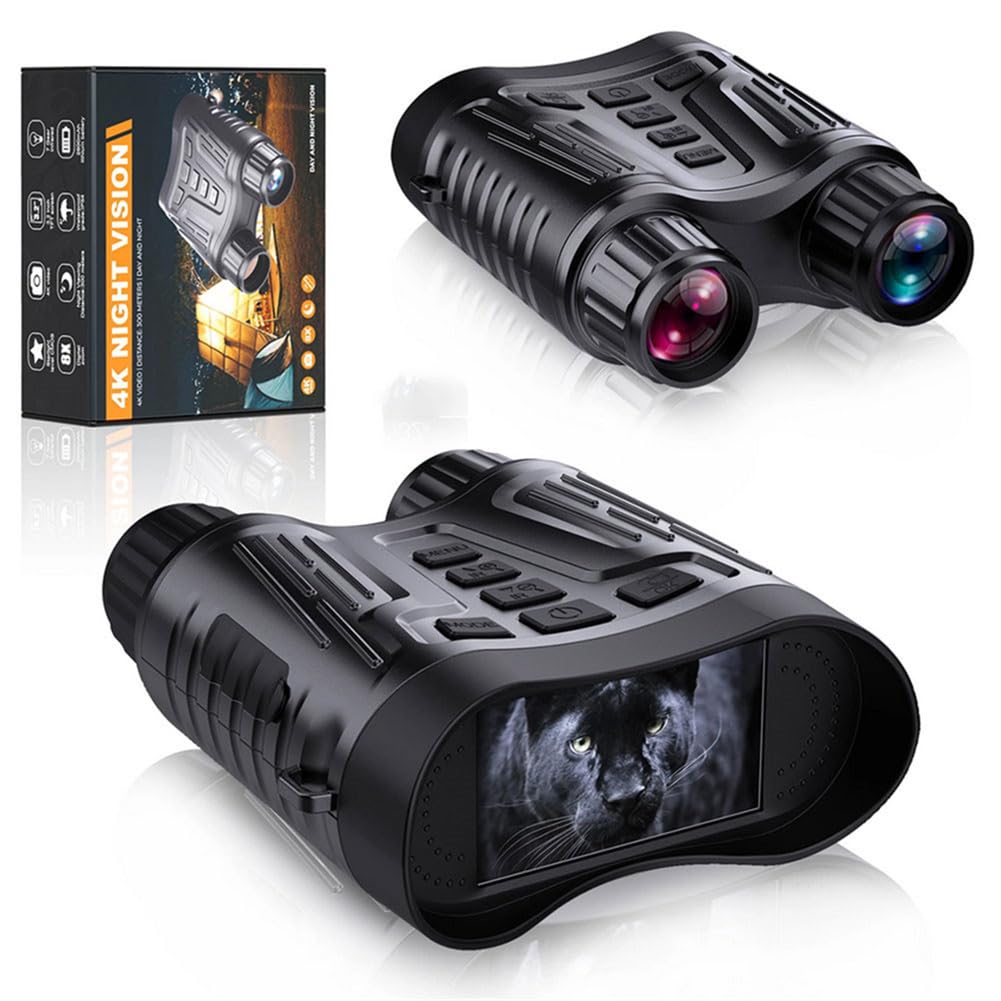 4K Night Vision Goggles, Night Vision Binoculars with 3.2'' HD Screen, 8X Digital Zoom, 32GB Card, Binoculars Night Vision That Can Take Photos and Videos for Camping Farm &amp; Security