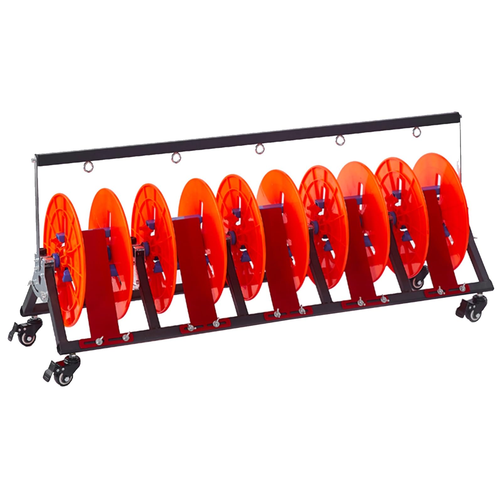 WDSOPK Cable Reel Holder with Wheels, Effort-Saving Adjustable Dispenser for Wire Spool Organization and Storage (5 Reels)