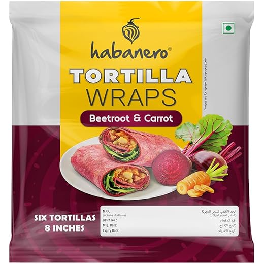 Habanero Beetroot Tortilla Wrap 8 INCH
