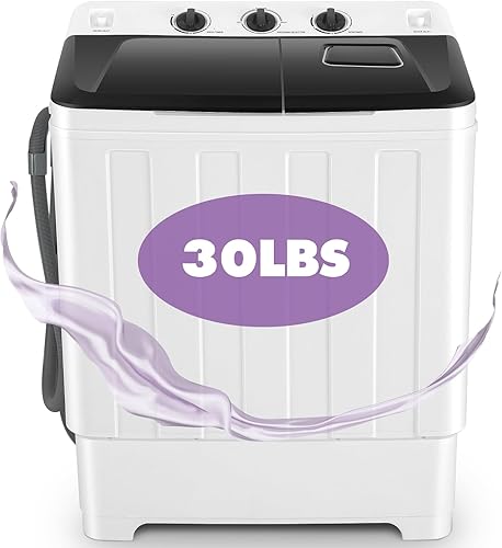NICTEMAW - Lavadora portátil compacta, con capacidad de 21.5 libras, 13.5 libras en el compartimento de mini lavadora y 8 libras en el de secadora,
