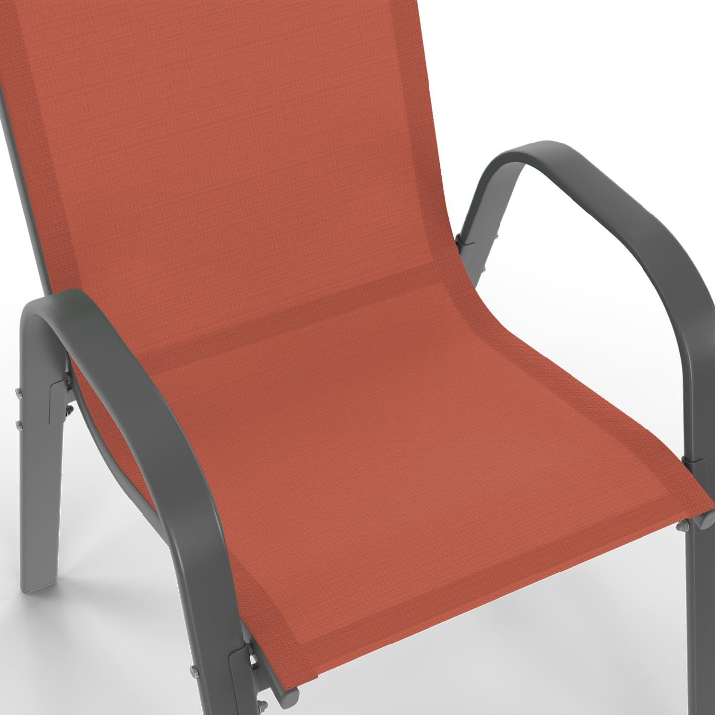 IDMarket - Salon de Jardin Madrid Table 190 cm et 8 chaises empilables Mix Color Gris, Noir et Terracotta