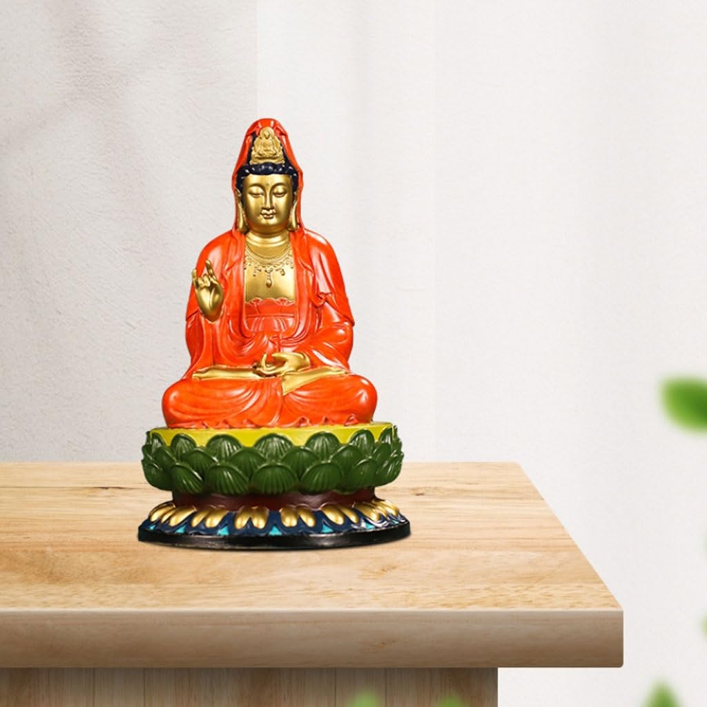 Posąg Buddy do wnętrz Salonu poświęcony kadzidłu Guanyin Kolorowe Miedziane Posągi Buddy, Dekoracje Wejściowe W Salonie, Rzemiosło Biurowe Medytująca Figurka Buddy Scu