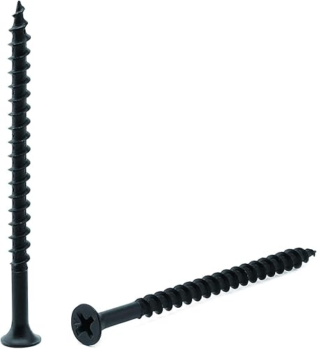 Miniatura 8 de SG TZH - Tornillo de acero inoxidable con revestimiento de fosfato negro, cabeza plana, de autorroscado rápido, para madera, viga y panel de yeso