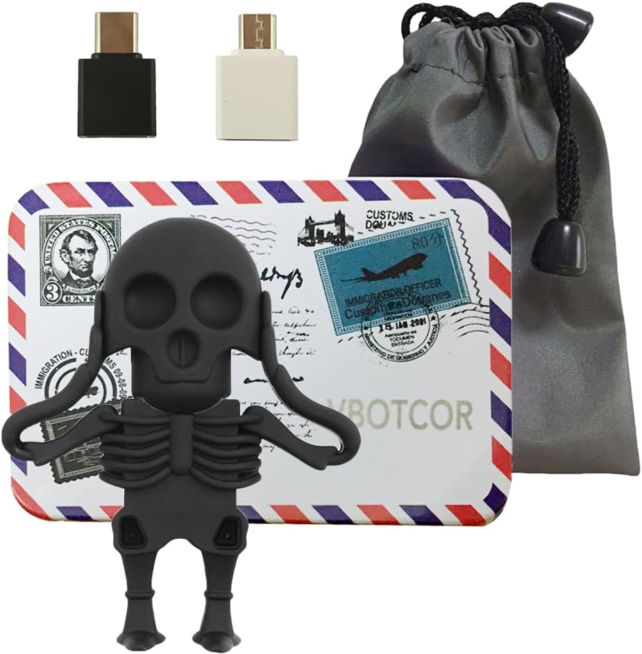 USB Flash Drive Cartoon Stick 16GB Cool USB 2.0 Cute Cartoon Memory Stick Novelty Pendrive Thumb Jump Data Storage Memory Drive Stick Skeleton Shape