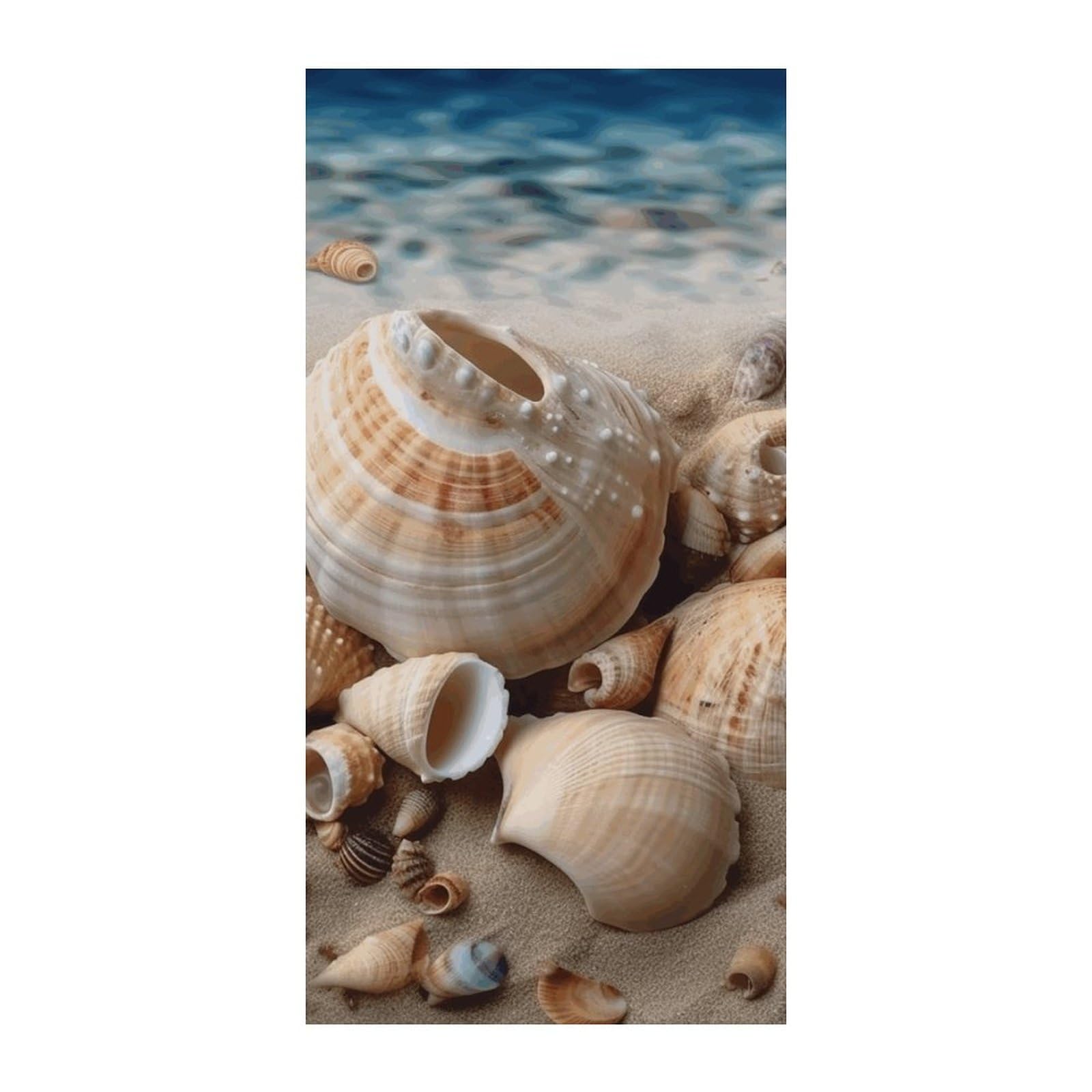 Adfgyerh Style Seashells By The Seashore Curtains，Polyester Blackout Extra Wide，Door Curtain， 35.4X 70.9 Inch For Temporary Room Dividers Bedroom Living Room，Room Darkening Curtains ，For Doorway Privacy For Wall H