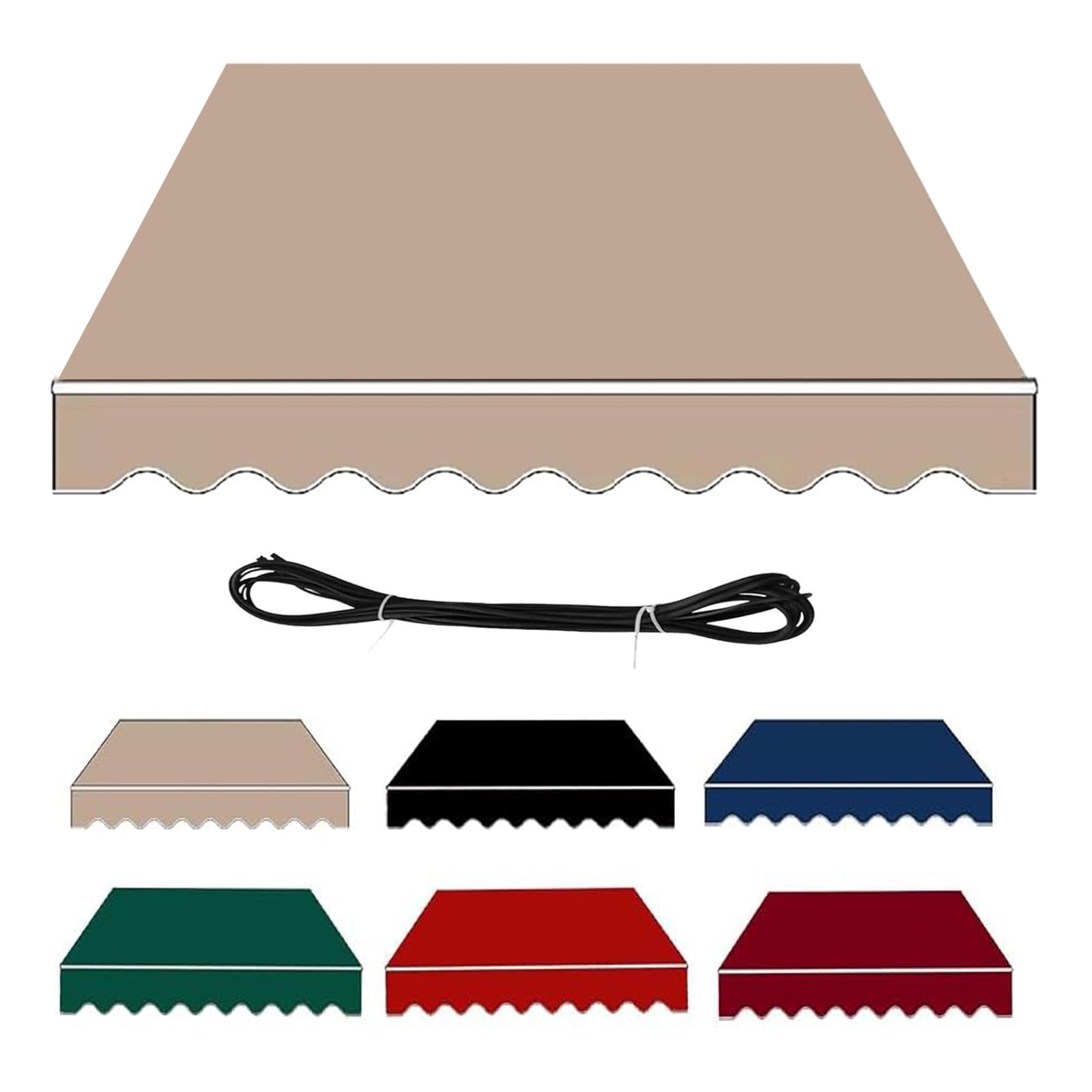 Telo di ricambio per ombrellone da giardino e tettoia, retrattile, 3,5 x copertura per ombrellone da giardino color sabbia, telo manuale da giardino