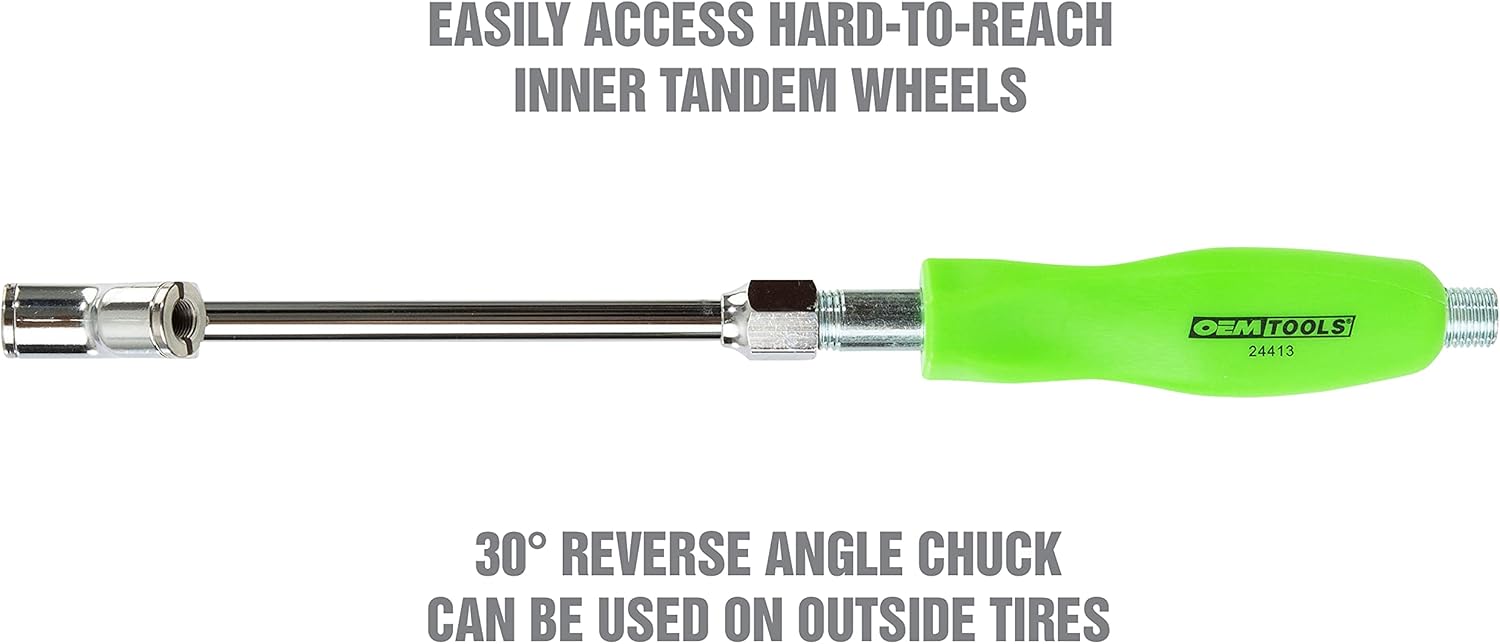 OEMTOOLS 24413 Dual Foot Air Chuck with Comfort Grip Handle, Tire & Wheel Tools, Semi Tire Inflator, Tire Inflator Chuck Tilt Lock, Long Tire Chuck : Automotive