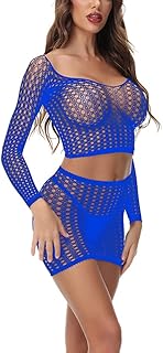 JFAN Nuisette RéSille Lingerie en Maille pour Femmes Ensemble Lingerie RéSille Mini Robe de Nuit Ensembles de Lingerie Taille Unique