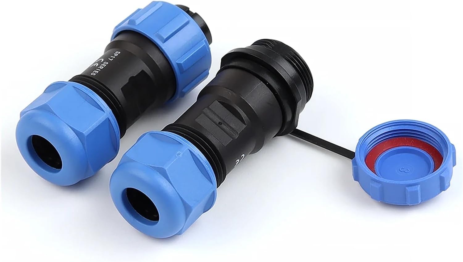 LP/SP17 Butt-joint waterproof connector 2/3/4 pin screw socket male and female set(LP17-2D)