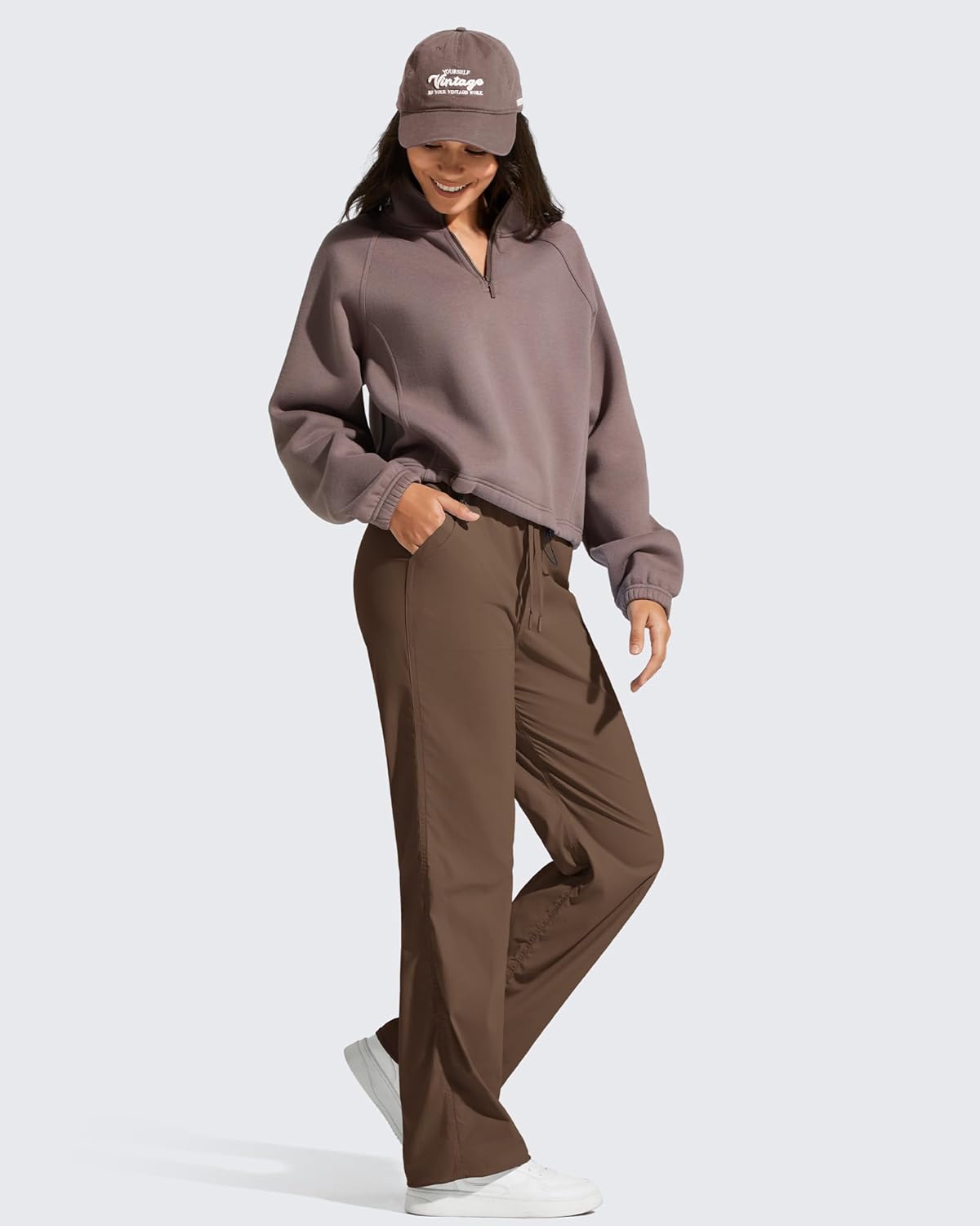 G4Free Lightweight Women's Straight Leg Workout Pants Ruched Drawstring Joggers with Pockets Casual Athletic Slacks - Image 6