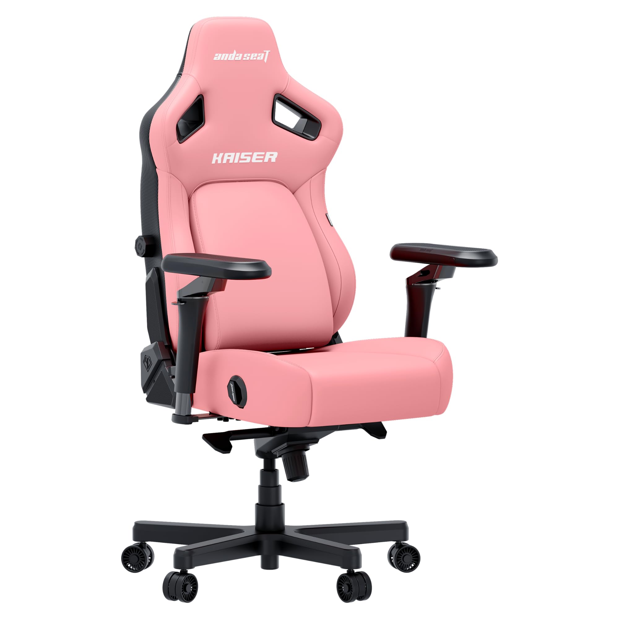Anda Seat Kaiser 4 Large Gaming Chair for Adults - Ergonomic Pink PVC Leather Gaming Seat with 6D Armrest, Comfortable Office Chair with Lumbar Support, Heavy Duty Wide Computer Seat