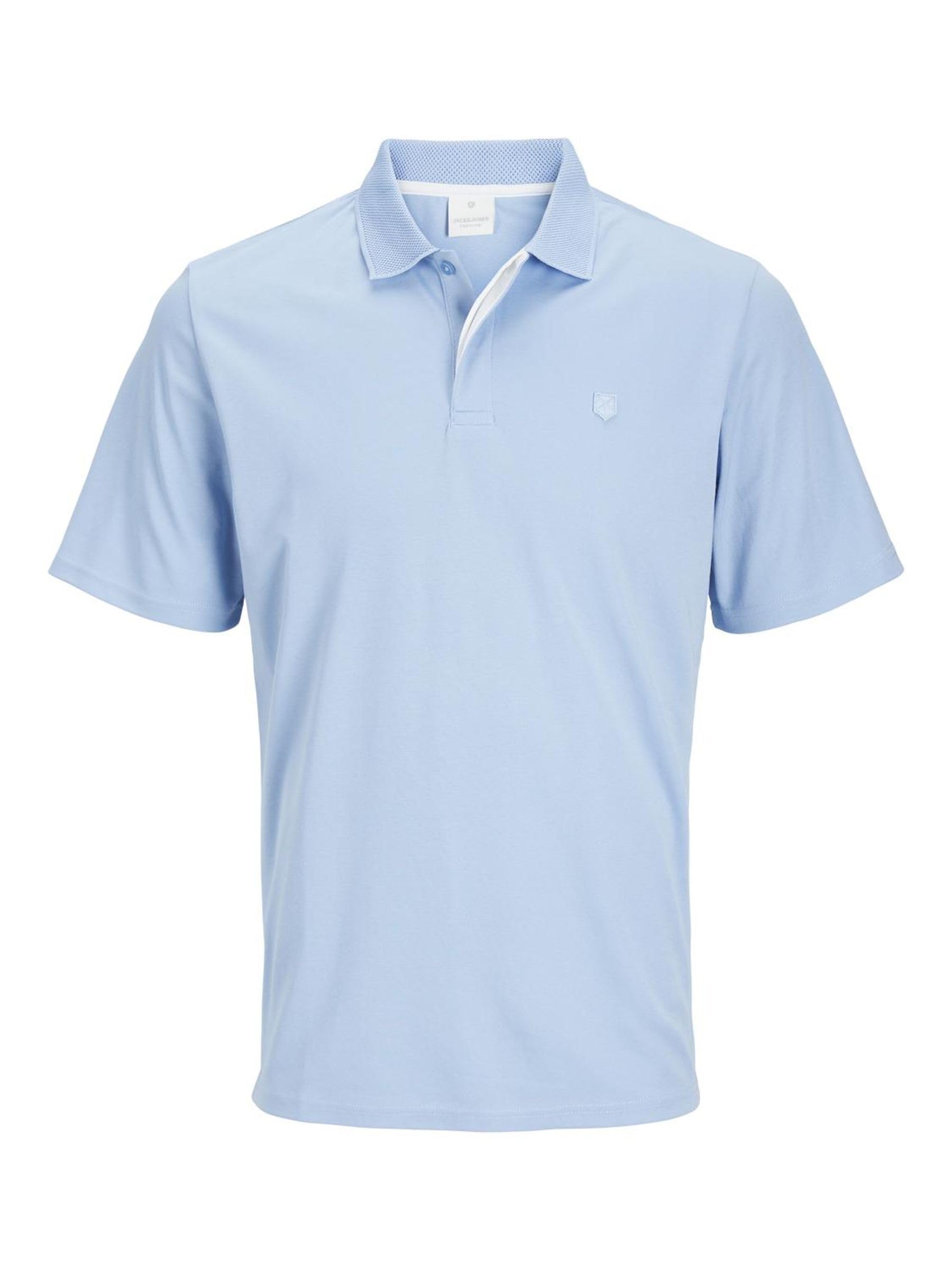 JACK & JONES Male T-Shirt Plain Polo T-Shirt, Dutch Canal, M