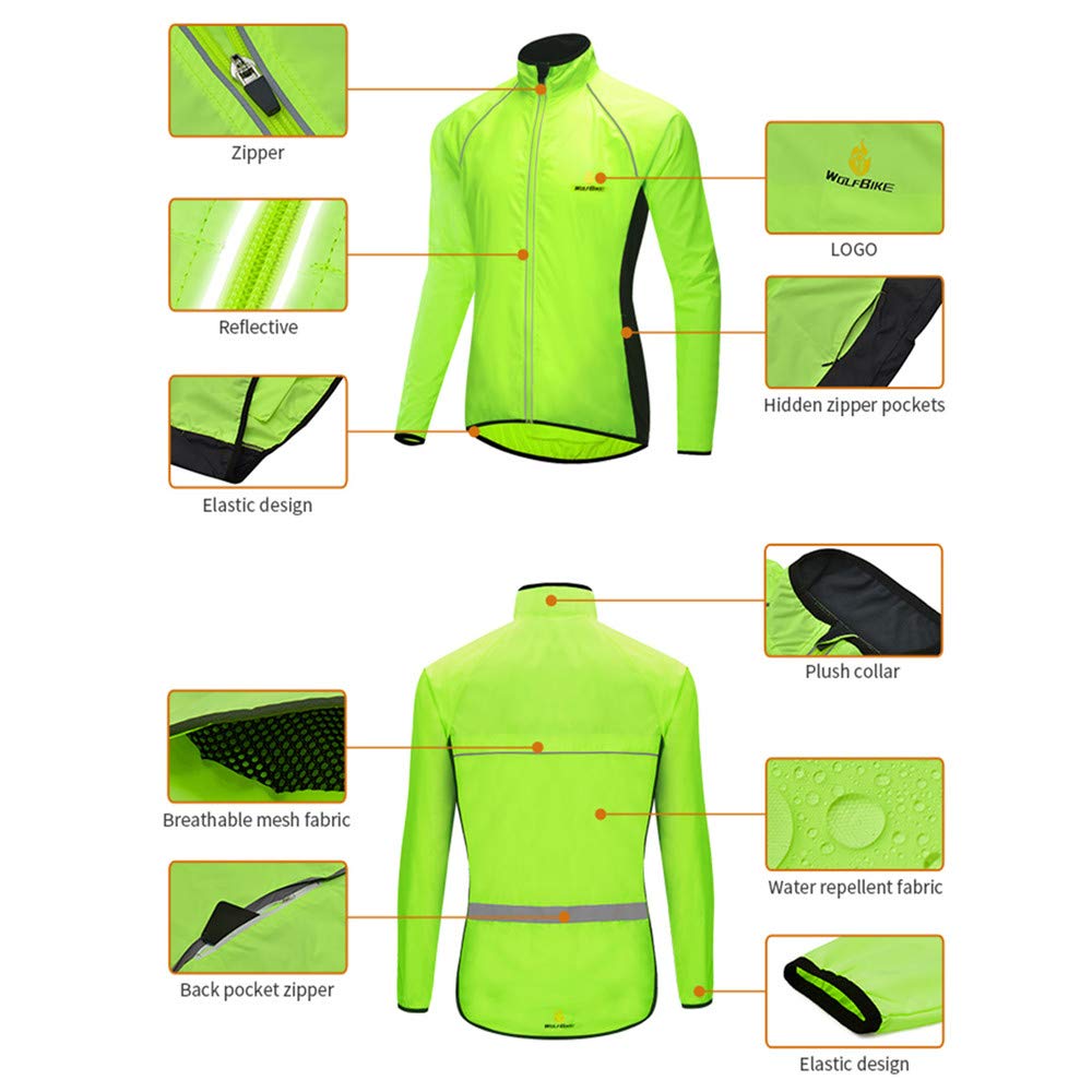 WOSAWE Herren Fahrradjacke Winddichte wasserdichte MTB Mountainbike Jacket Für Radfahren, Joggen & Wandern