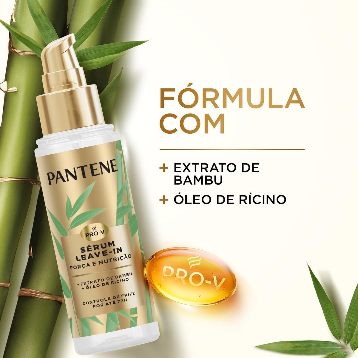 Pantene Sérum Leave-in Bambu Força Nutrição Controle de Frizz 95 ml