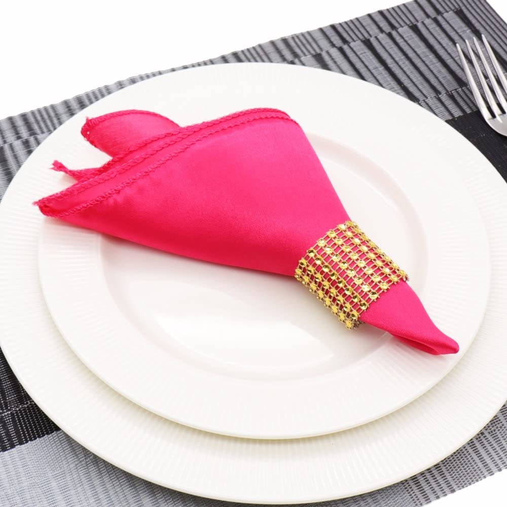 LINOC 10 tovaglioli di Raso Quadrati da 50 cm Fazzoletto Solido per Decorazioni per la tavola del Ristorante dell'hotel della Festa Nuziale