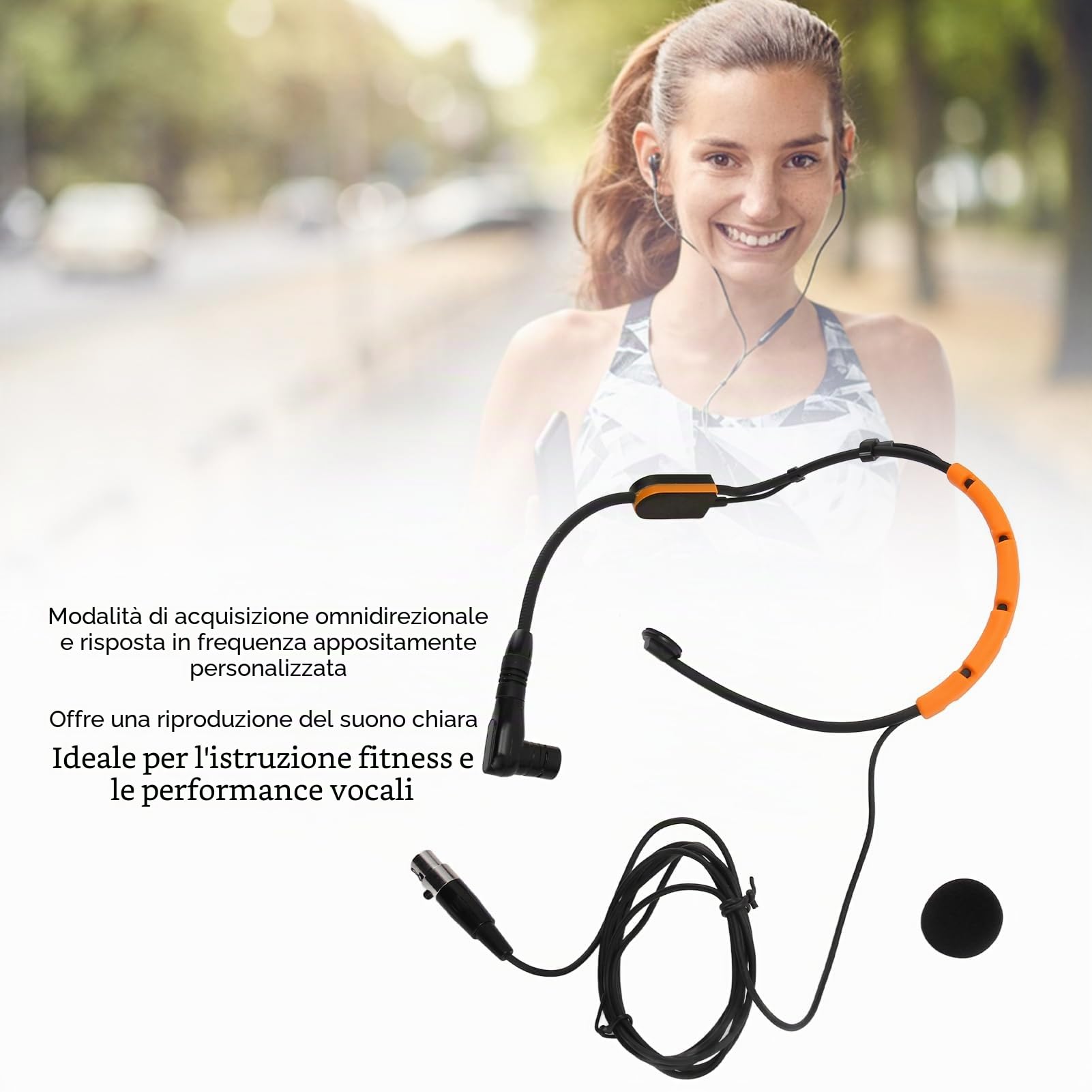 Microfono Ad Archetto per Wireless Shure PGA31 SM31 SM35, Microfono a Condensatore con Cuffia, con Connettore TQG, Resistente Alle Intemperie (YELLOW)