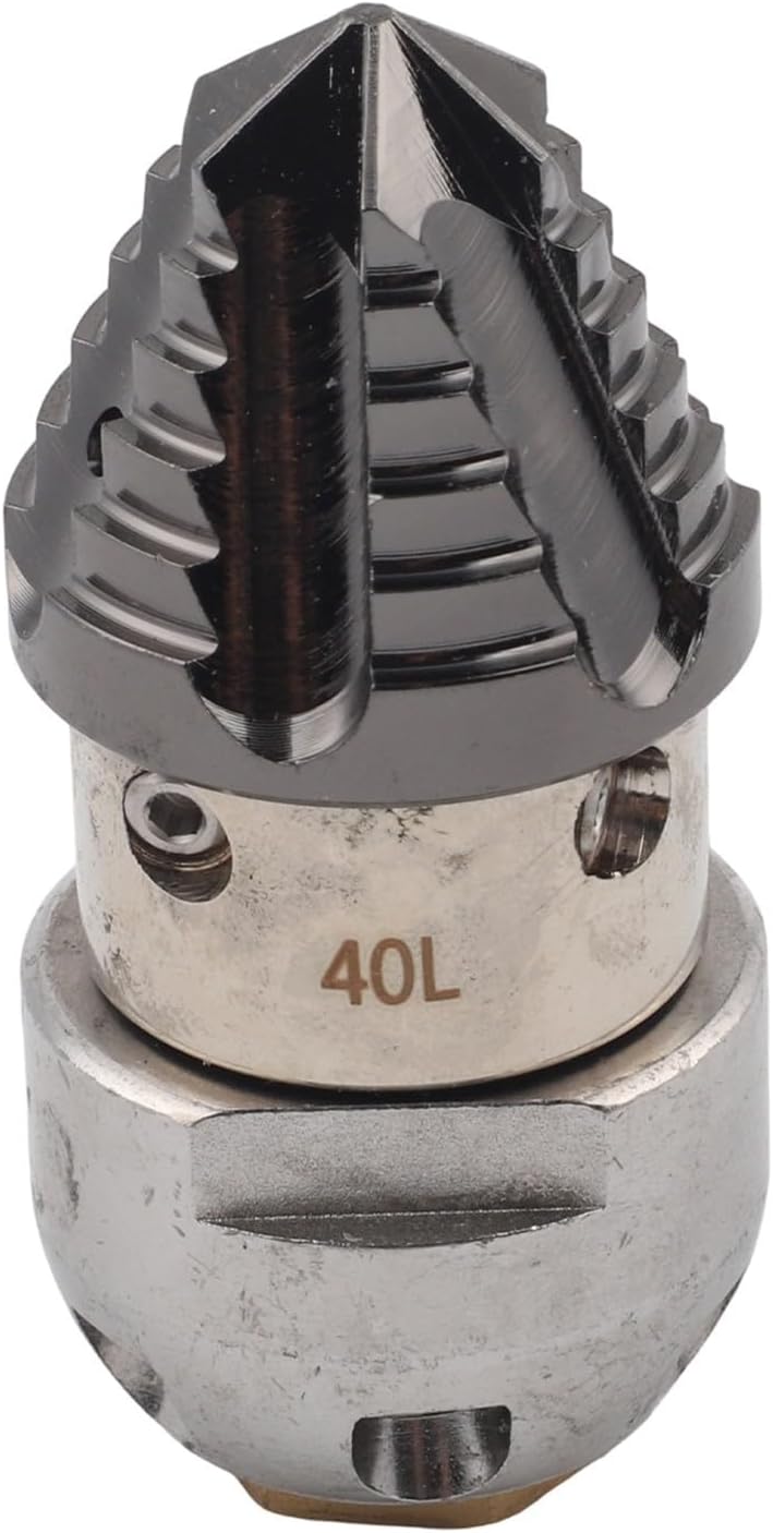 360° Rotary Pressure Washer Nozzle, Stainless Steel Sewer and Pipe Flushing Tip for G1/2 Thread, Heavy Duty Pipe and Drain Cleaning Attachment(A)