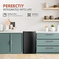 Vista 6 de Congelador vertical mini Maine, 3.6 pies cúbicos, congelador compacto de una sola puerta con puerta reversible de acero inoxidable, ajuste