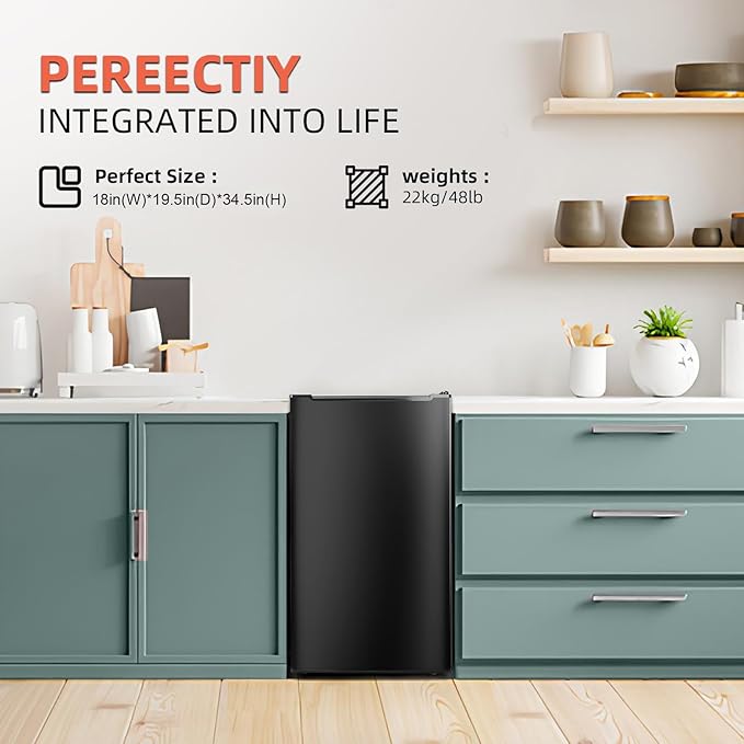 Maine Mini Upright freezer, 3.6 Cubic Feet, Single Door Compact Freezer with Reversible Stainless Steel Door, 3-Speed Temperature Adjustment Small freezer for Home/Dorms on Fridge.com