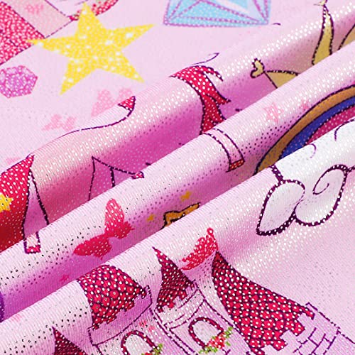 Image of EQSJIU Gymnastics Leotards for Girls Kids Rainbow Mosaic Mermaid Butterfly Stars Leopard Galaxy Tie Dye Cosmos Leopard