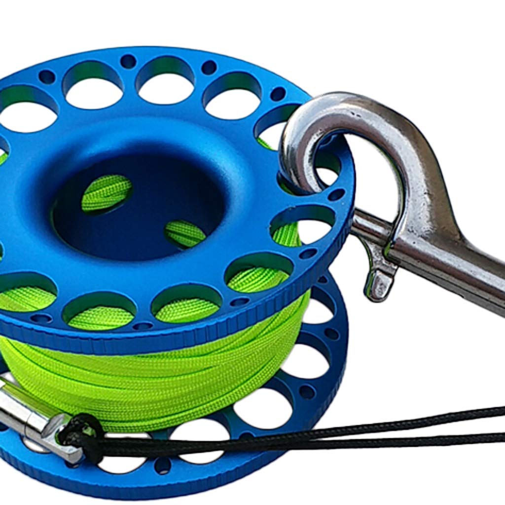 Baoblaze Hohe Qualität Aluminium Mini Reel Fingerreel Unterwasser Sport Finger Reel mit 15/30 Meter Leine und Karabinerhaken