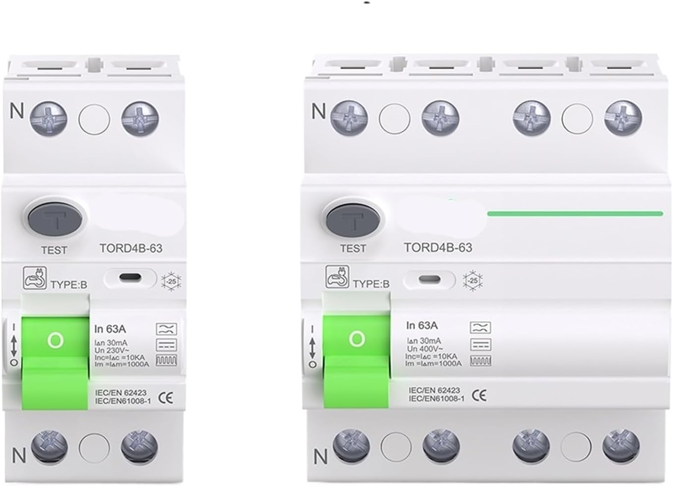 RCD RCCB Type B Earth Leakage Residual Current Circuit Breaker Evse 2P 4P AC 40a 63a 30ma 100ma 300ma 10KA Din Rail 230V(40A,2 Pole 300 mA)