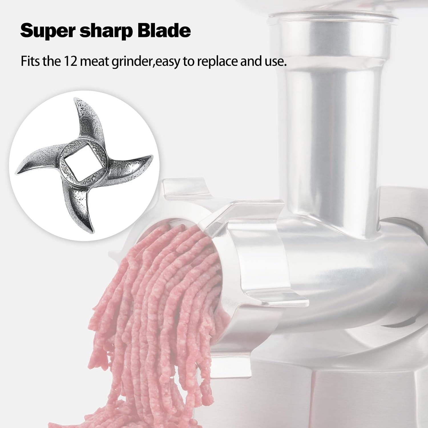 2PCS #12 Meat Grinder Blade - Meat Grinder Blades Replacement for Grinders，Stainless Steel Knife Cutter Meat Grinders Accessories