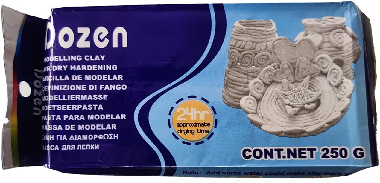 Art Ranger Natural Air-Dry Clay, White,All-Purpose Modeling Clay for Sculpting, Hand Modeling,Non-Toxic Ceramic Art Class, Handicraft Making, Sculpting, Gifts for Children 250gm (1)