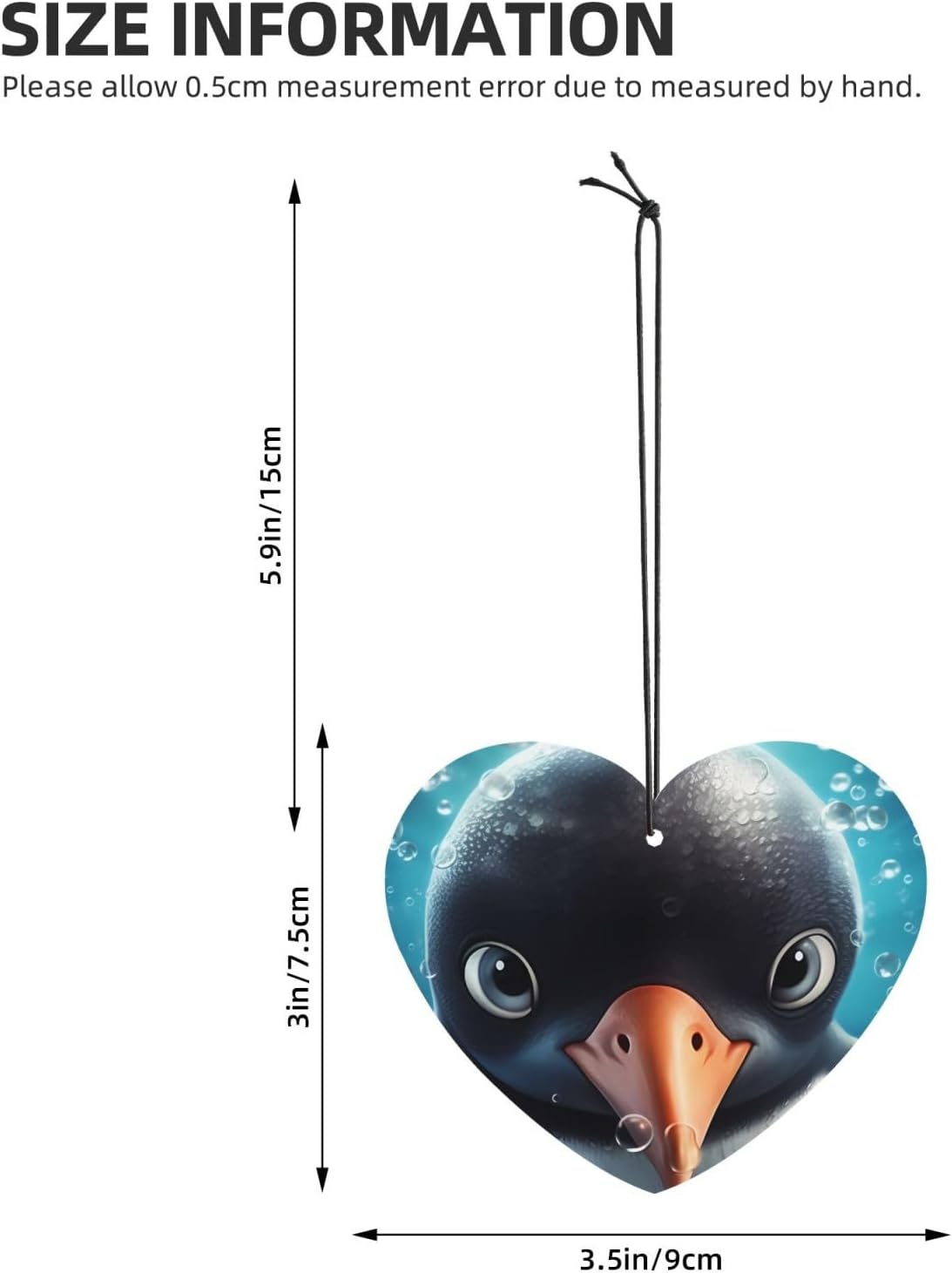 Big Eyed Penguin Car Air Fresheners Cards Set of 4 Pieces, Long-Lasting Auto Aromatherapy Tablets Gifts Car Rearview Mirror Pendant Hanging Scented Cards for Wardrobe Bathroom image 4