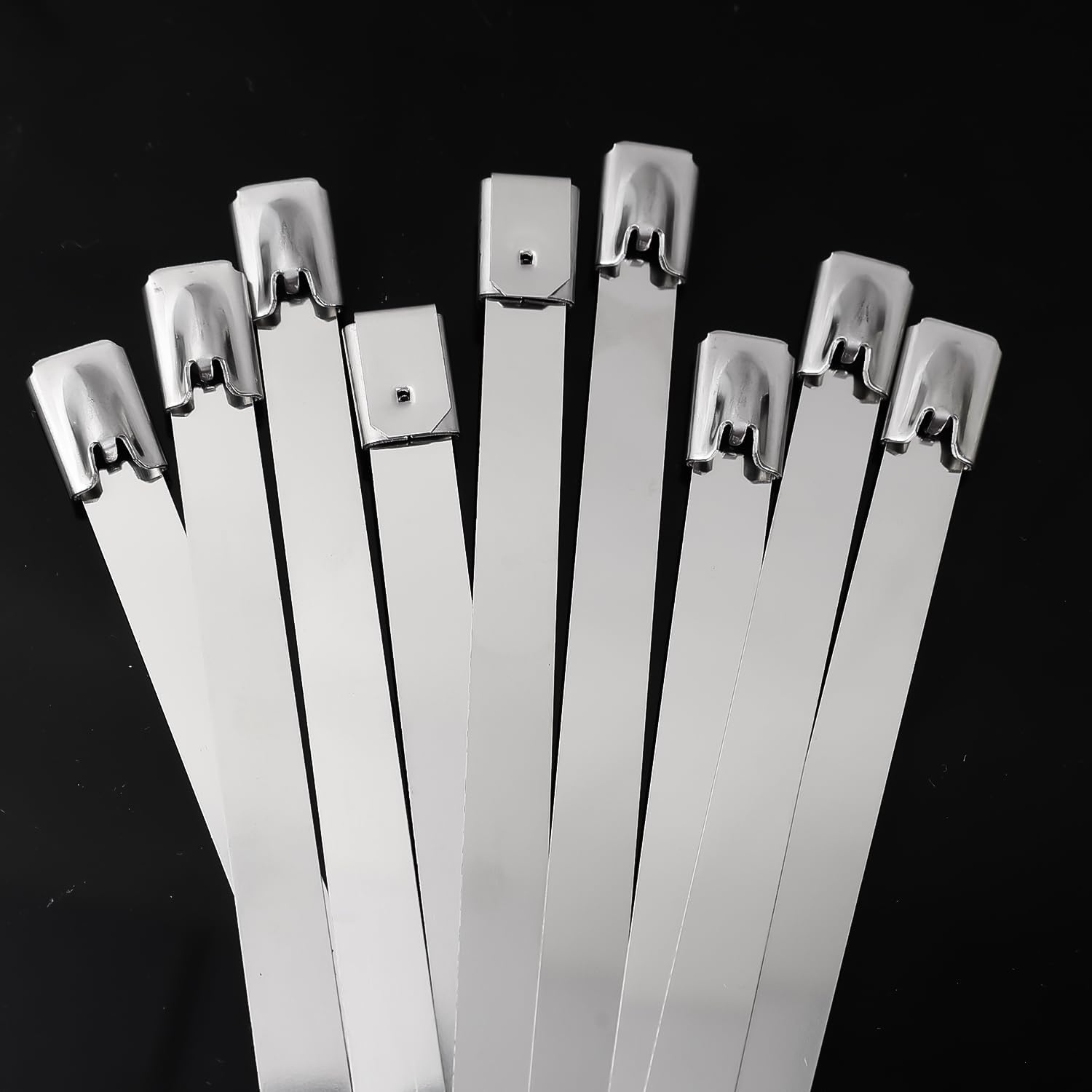 10 PCS Self-Locking Cables Ties Stainless Steel Zip Wraps Wire Fastener Multi-Purpose Heavy Duty Wrap Tie Organizers 0.79 * 30cm