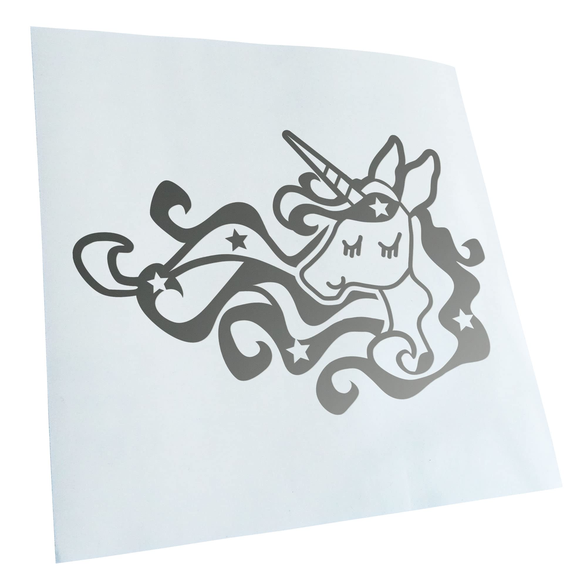 Kiwistar - Car Sticker - Unicorn Rainbow - Silver - 50 x 33 cm - Rear Window Car Sticker Weatherproof for Car Truck Moped Truck - Sticker Exterior Self-Adhesive Tuning Accessories for Windows