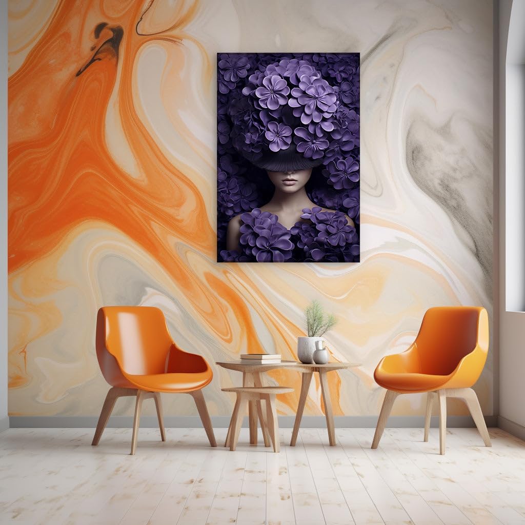 Canvas for Living room. Whispers of Elegance: A Serene Journey Through a Purple Dreamland, 27 x 18 inch Canvas Wall Art - Contemporary Masterpieces - Inspirational Office Decor