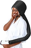 WOBEVB Hair Dryer Bonnet Hood Attachment with Elastic Strap - Black for Curly Hair Styling, Deep Conditioning & Fast Drying