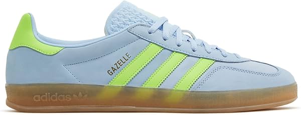 Tenis adidas Gazelle Indoor para mujer, Azul cielo/Verde solar/Goma, Talla 7.5