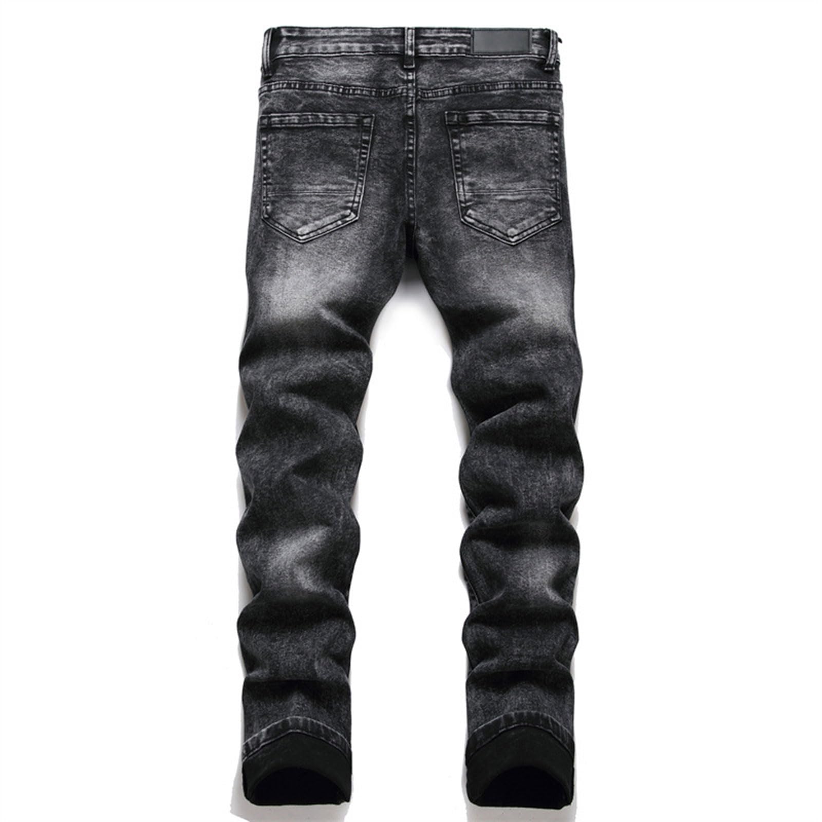 Jeans Stampati Modello Punk retrò da Uomo Goth Harajuku Punk Primavera E Autunno Moda Tendenza Sottile Jeans Dritti Elasticizzati