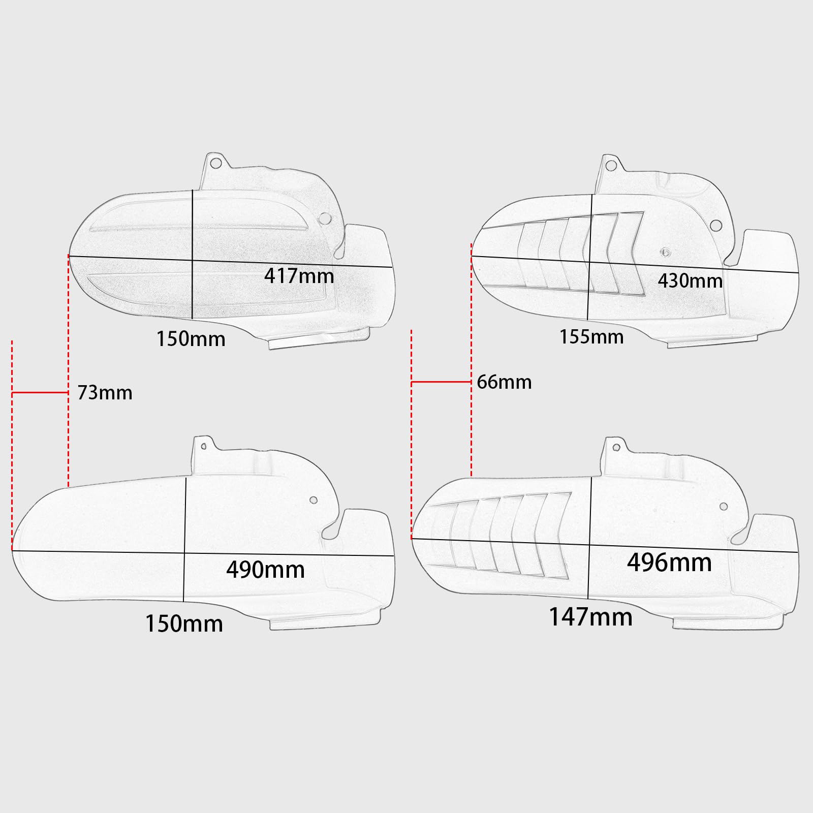 WOOGA parafango moto ruota posteriore parafango copertura paraspruzzi Replacement for Ho&n&da Forza 350 NSS350 2020-2024 Copriruota per parti di motociclette (corto stile A-Nero opaco)