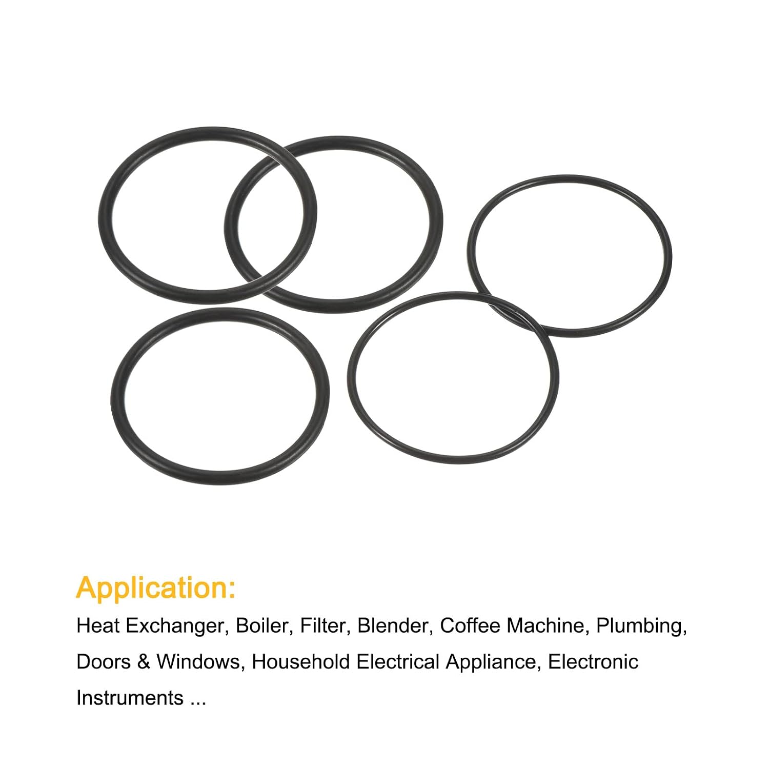 MECCANIXITY Nitrile Rubber O-Rings 42mm 44mm OD 38mm ID 2mm 3mm Thick Seal Gasket, Black 15in1 Set