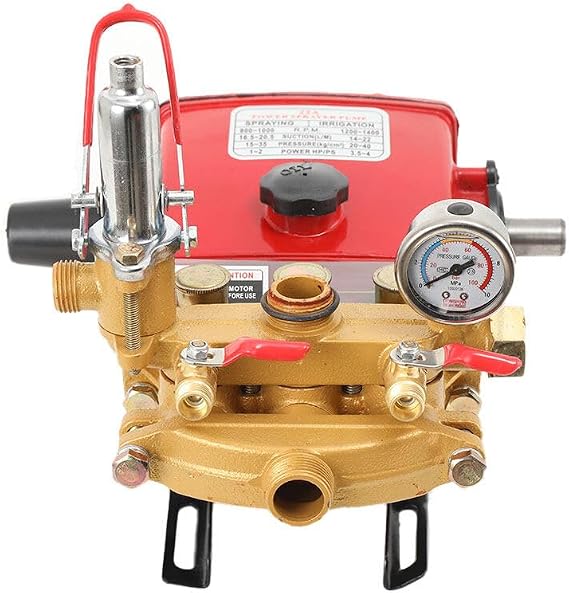 High Pressure Three Cylinders Pump Plunger Pump, 12-22L/min Triplex Cylinders Plunger Pump Stainless Steel Plunger Pump Piston Pump Agricultural Motor Sprayer Pump