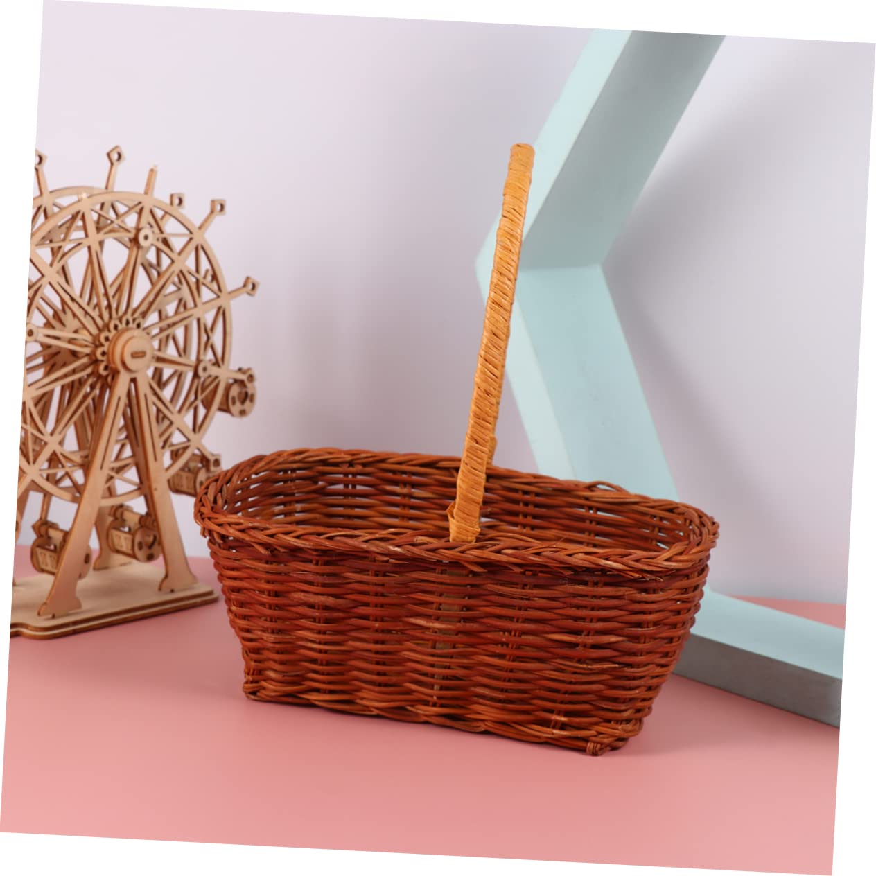 2stücke Rechteckiger Ostern Aufbewahrungskorb Aus Rattan Handgewebter Mini-basket Für Ostern Geeignet Für Dekoration Und Aufbewahrung Von Süßigkeiten Mit Praktischem Griff