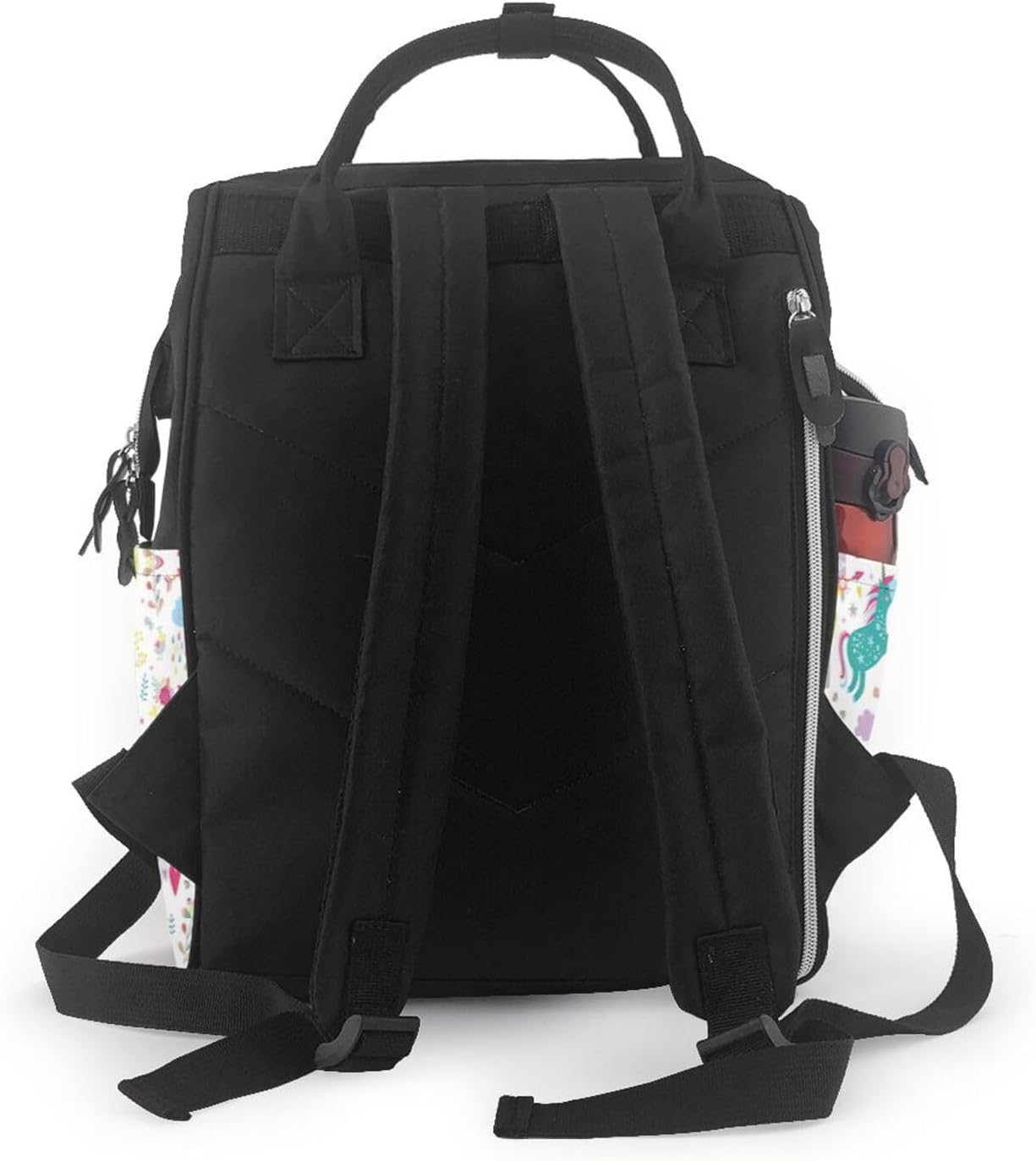 Elegant Unicorns Pink Print Mummy backpack Large, Waterproof,Adjustable Straps for Outdoor Activities