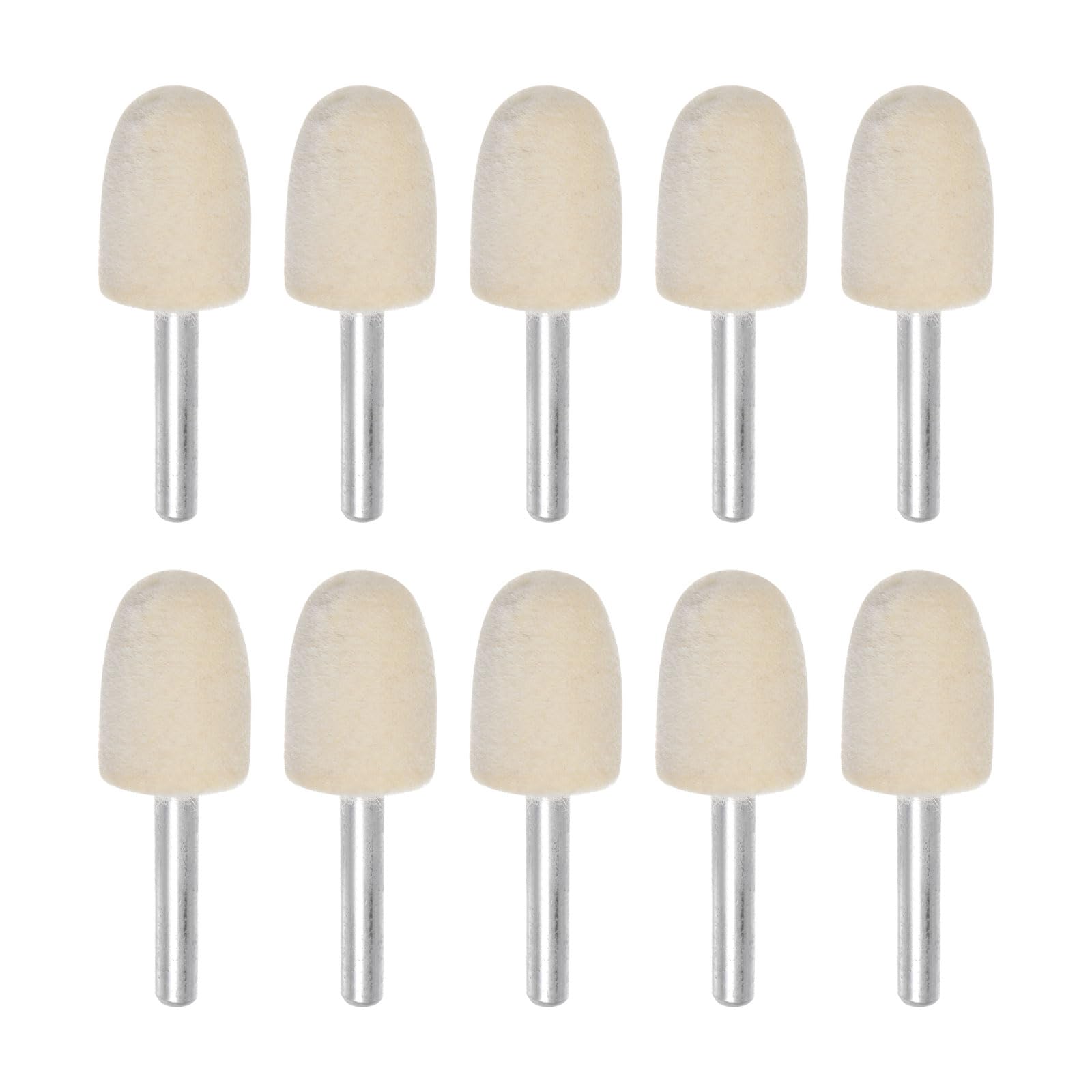 QUARKZMAN 10pz Punte Mandrino Montate Feltro Lana 20mm Testa 1/4 Pollici supporto Conico Lucidatura Punta Trapano Feltro Lucidatura Ruota per Strumento Rotante